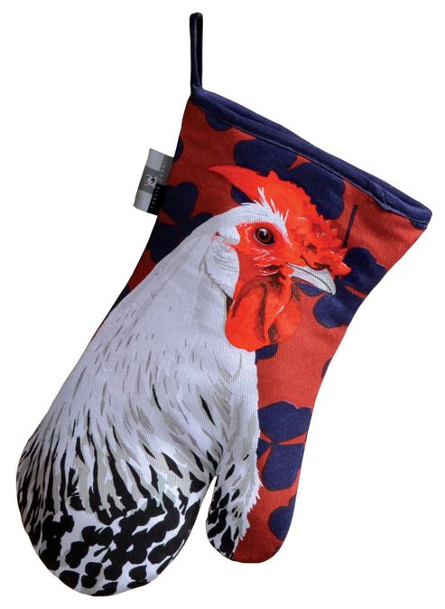 Image of Leslie Gerry Rooster Design Single Oven Gauntlet
