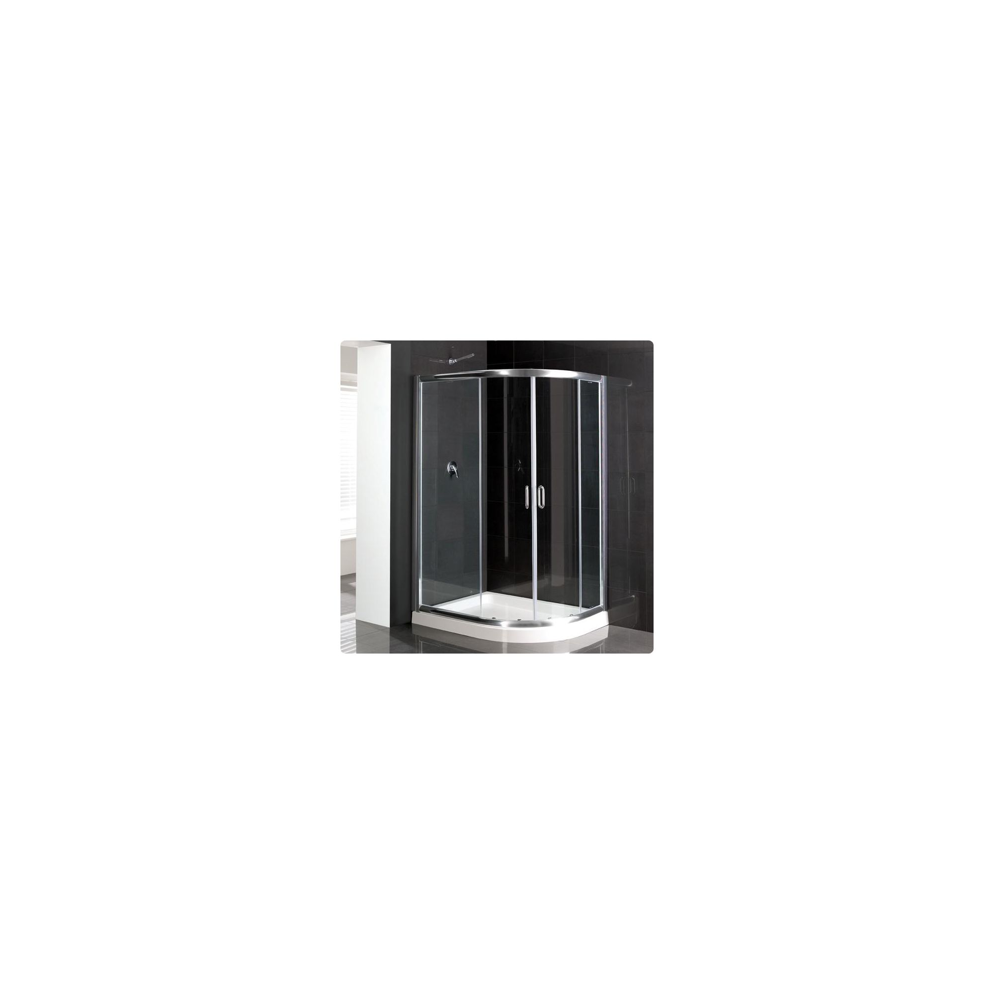 Duchy Elite Silver Offset Quadrant Shower Enclosure (Complete with Tray) 900mm x 800mm, 6mm Glass at Tesco Direct