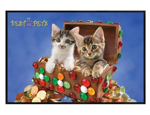 Image of My Best Pets Gloss Black Framed Kitten Treasure Poster