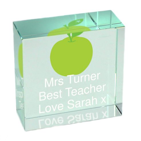 Image of Personalised Teachers Apple Medium Crystal Token