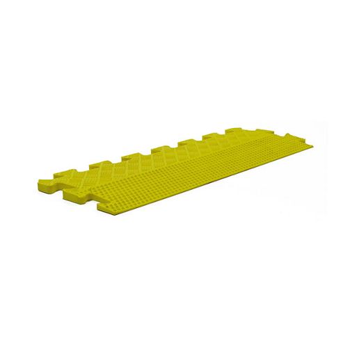 Image of Bodymax Rubber Interlocking Floor Mats - Yellow Tapered Edge Strip - 500mm X 185mm X 12mm Tapered