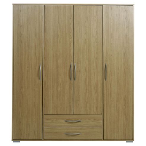 Image of Newport 4 Door 2 Drawer Wardrobe Oak