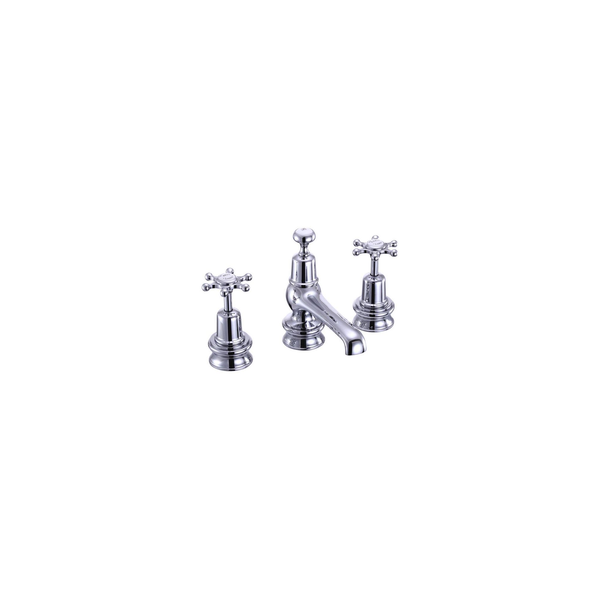 Burlington Birkenhead Regent 3 Hole Basin Mixer Tap with Pop-Up Waste, Deck Mounted, Chrome at Tesco Direct