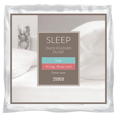 Image of Tesco Duck Feather Single Duvet 10.5 Tog