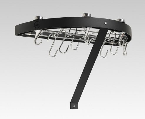 Image of Hahn Premium Half Round Wall Rack In Black / Chrome