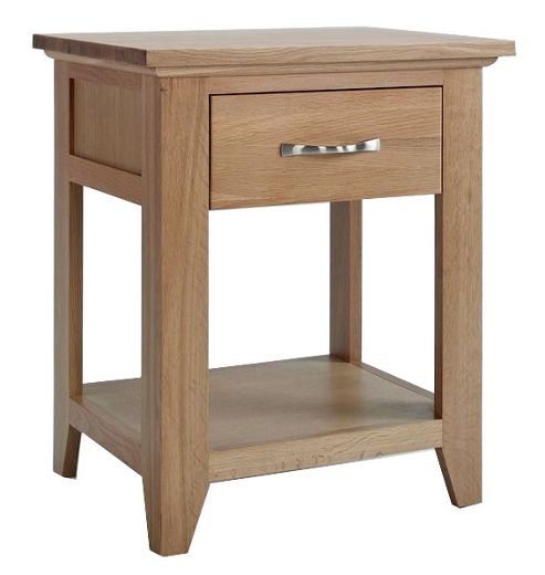 Image of Sherwood Oak Lamp Table With Drawer