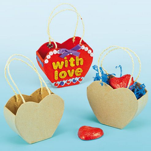 Image of Heart Craft Baskets (pack Of 5)
