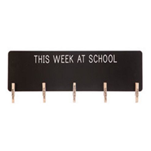 Image of This Week At School Blackboard With Pegs