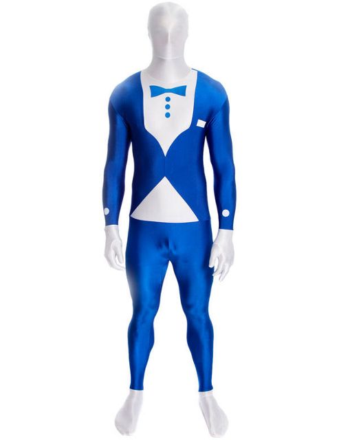 Image of Morphsuit Tuxedo Blue - Adult Costume Size: 34-36