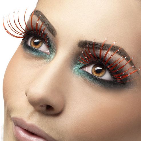 Image of Eyelashes - Red With Glitter