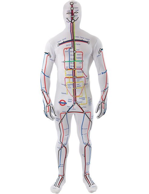 Image of Adult Tube Map Second Skin Suit Medium