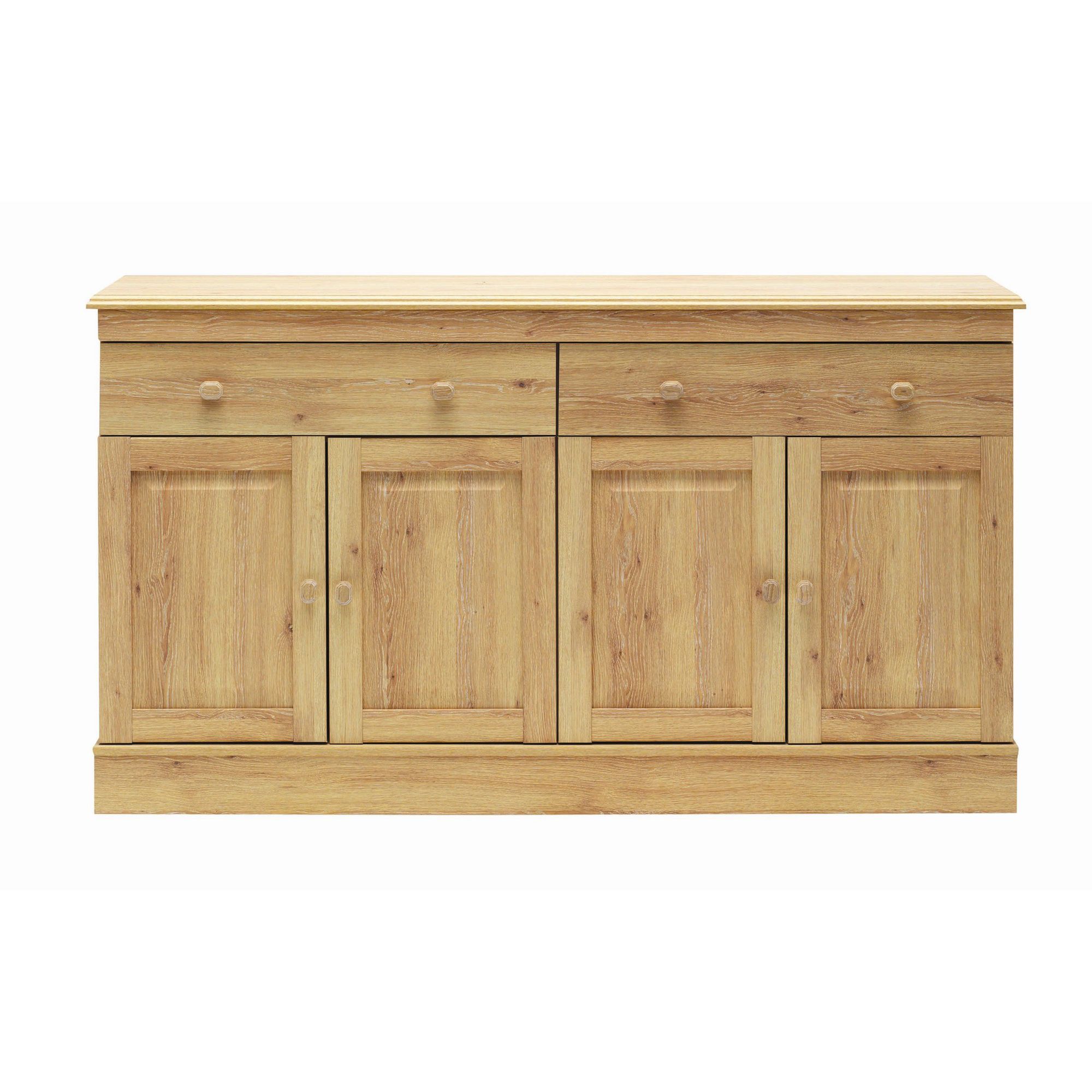 Caxton Driftwood Four Door Sideboard in Limed Oak at Tesco Direct