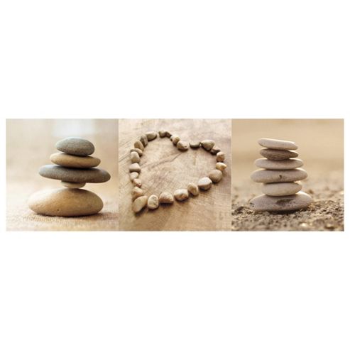 Image of Pebble Canvases Set Of 3 20 X 60cm