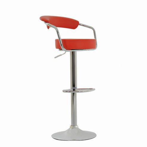 Image of Zenith Red Faux Leather Bar Stool