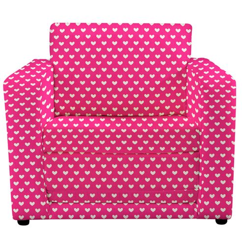 Image of Children's Chair Bed - Pink Hearts