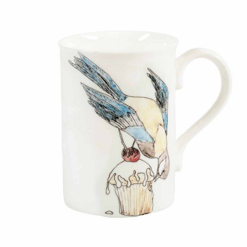 Image of Mellor Ware Bird Eating Cake Design Mug