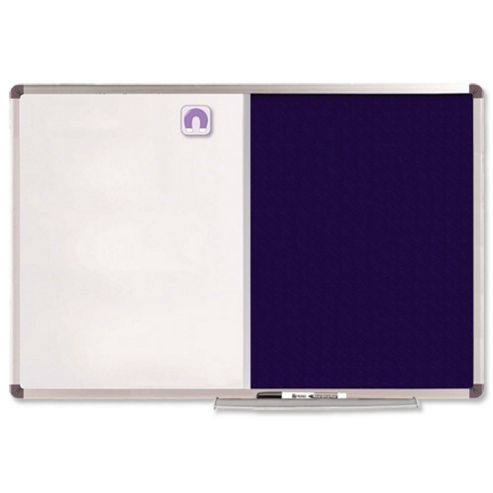 Image of Nobo Elipse Combination Board Magnetic Drywipe And Felt W1200xh900mm Blue Ref 1902258