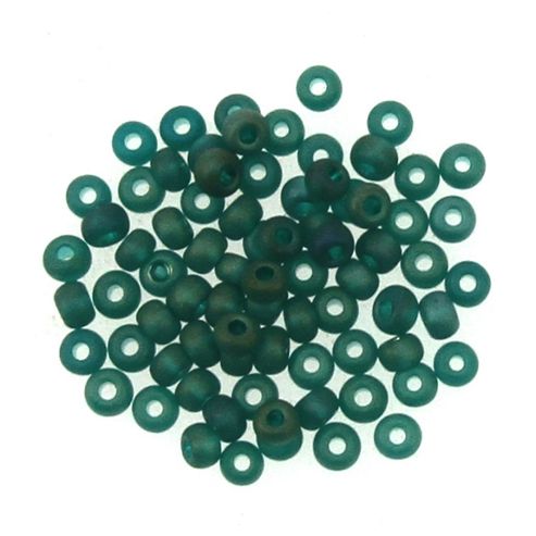 Image of Czech Seed Bead 6/0 Tr Dark Green Matt Ab
