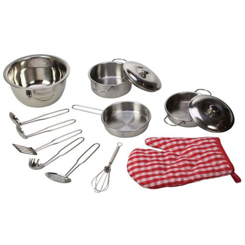 Image of Bigjigs Toys Bj606 Stainless Steel Kitchenware Set