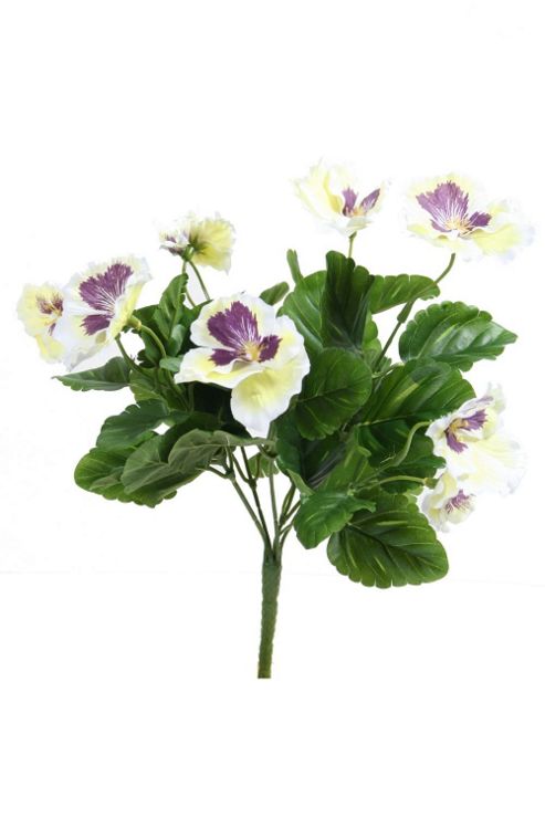 Image of Artificial 27cm White Pansy Plug Plant