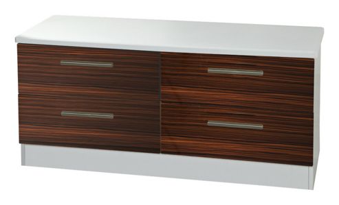 Image of Welcome Furniture Knightsbridge 4 Drawer Chest - White - Ebony