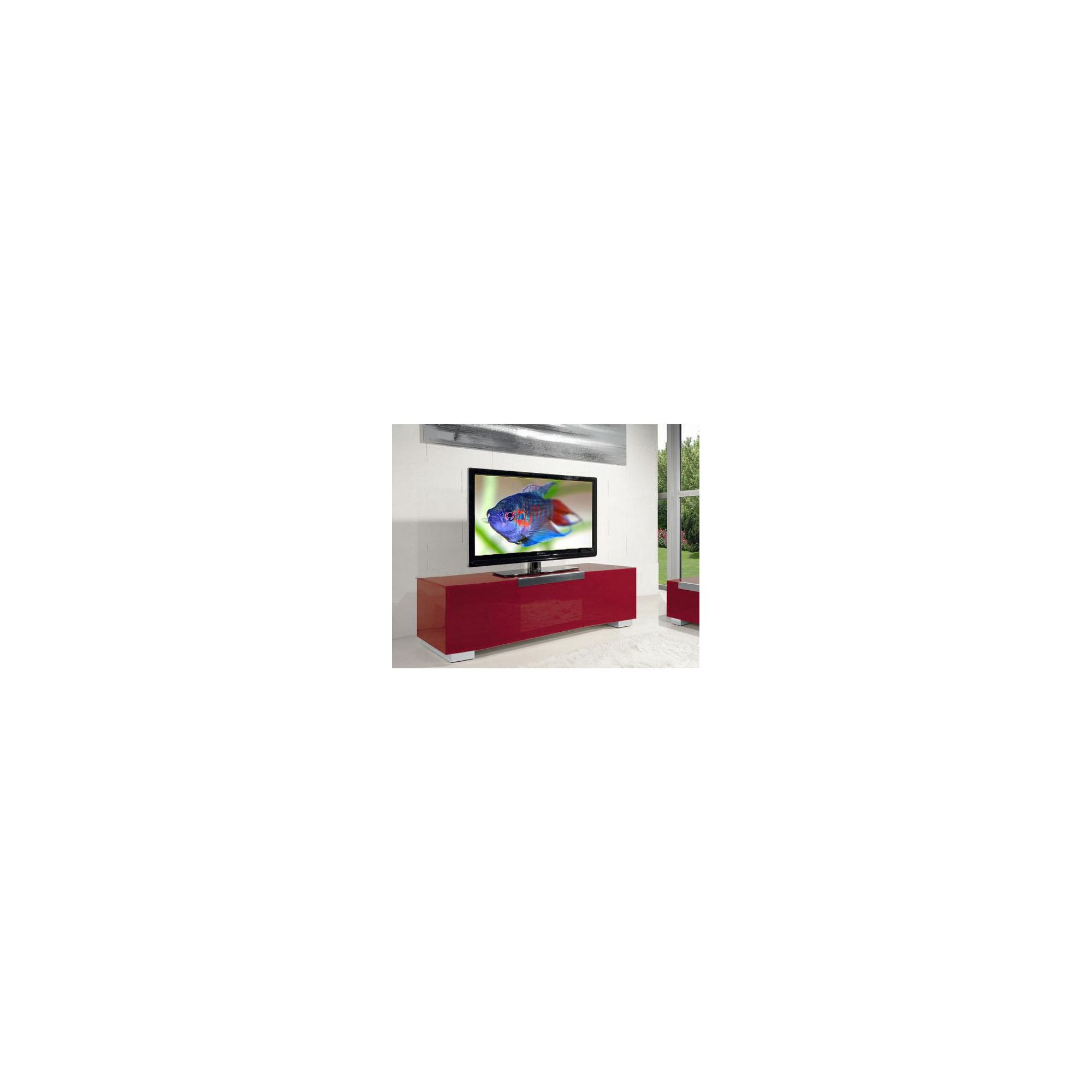 Triskom Stainless Steel / Glass TV Stand for LCD / Plasmas - Red Glass at Tesco Direct