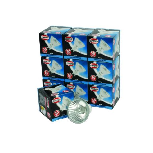 Image of Eveready Gu10 Halogen Spot Lamps Light Bulb 50w 10 Pack