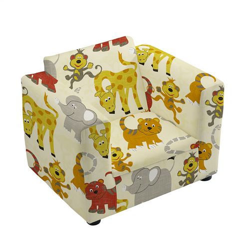 Image of Children's Jungle Party Upholstered Armchair With Straight Arms