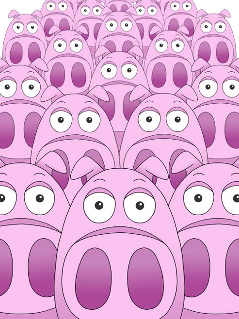 Image of Piggy Parade Canvas