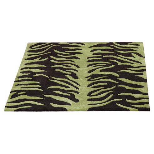 Image of Ultimate Rug Co Aspire Tigre Chocolate / Green Contemporary Rug - 80cm X 150cm