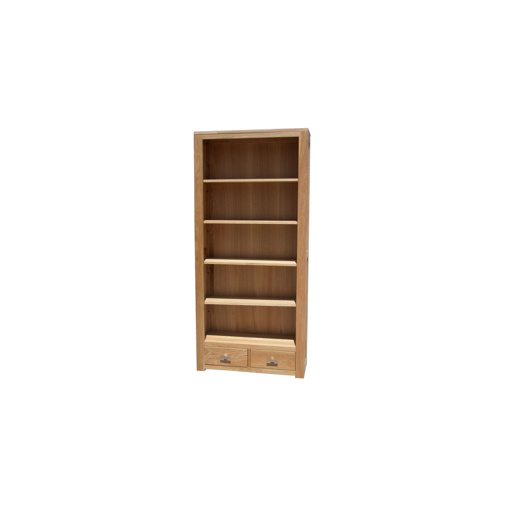 Home Zone Furniture Churchill Oak 2010 Wide Book Case in Natural Oak at Tesco Direct