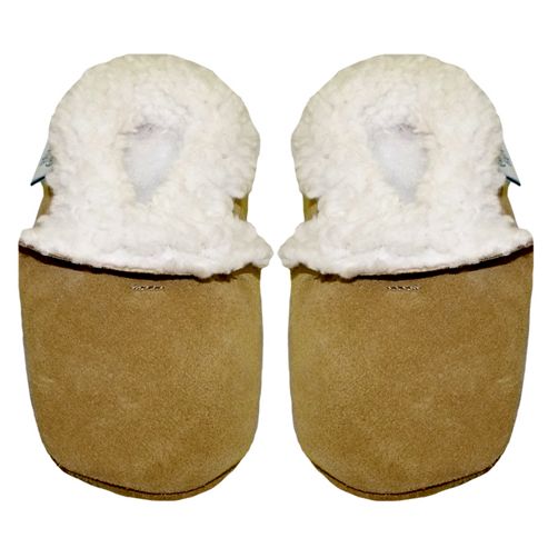 Image of Dotty Fish Soft Suede Slippers - Tan - Tan