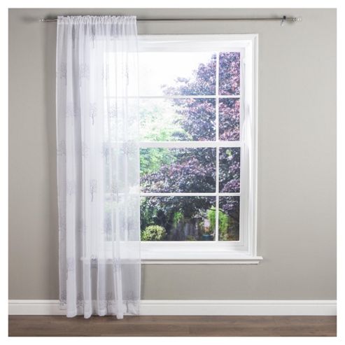 Image of Ceder Voile Slot Top Curtain W137xl122cm (54x48"), - Grey