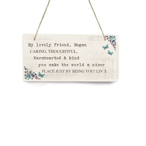 Image of Personalised Valentines Forget Me Not Wooden Plaque Keep Sake