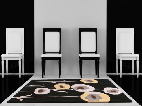 Image of Ultimate Rug Co Floral Art Sovereign Navy / Brown Rug - 80 Cm X 150 Cm (2 Ft 7.5 In X 4 Ft 11 In)
