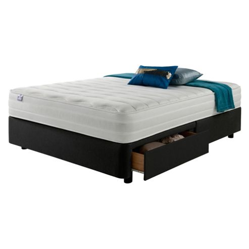 Image of Silentnight Mirapocket 1200 Latex 2 Drawer Double Divan Charcoal No Headboard