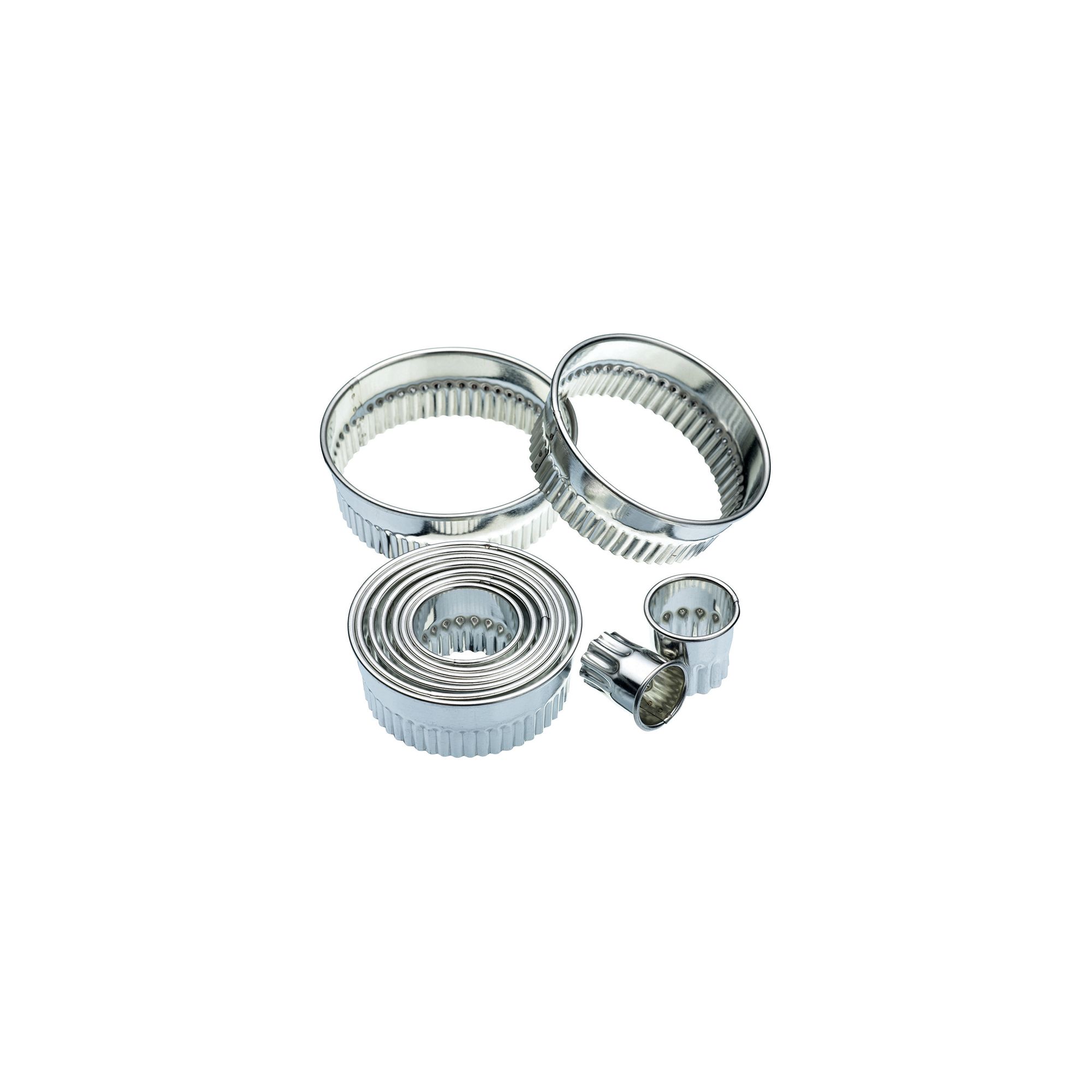 Kitchen Craft Eleven Fluted Cutters With Metal Storage Tin Kitchen Craft Eleven Fluted Cutters With Metal Storage Tin