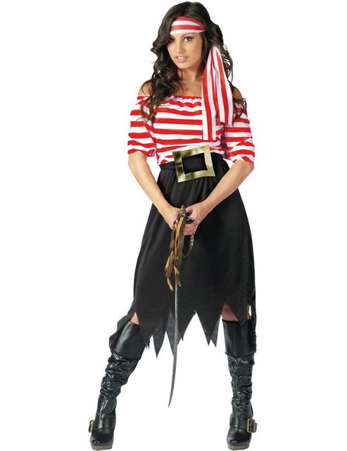 Image of Female Pirate Costume (stripey)