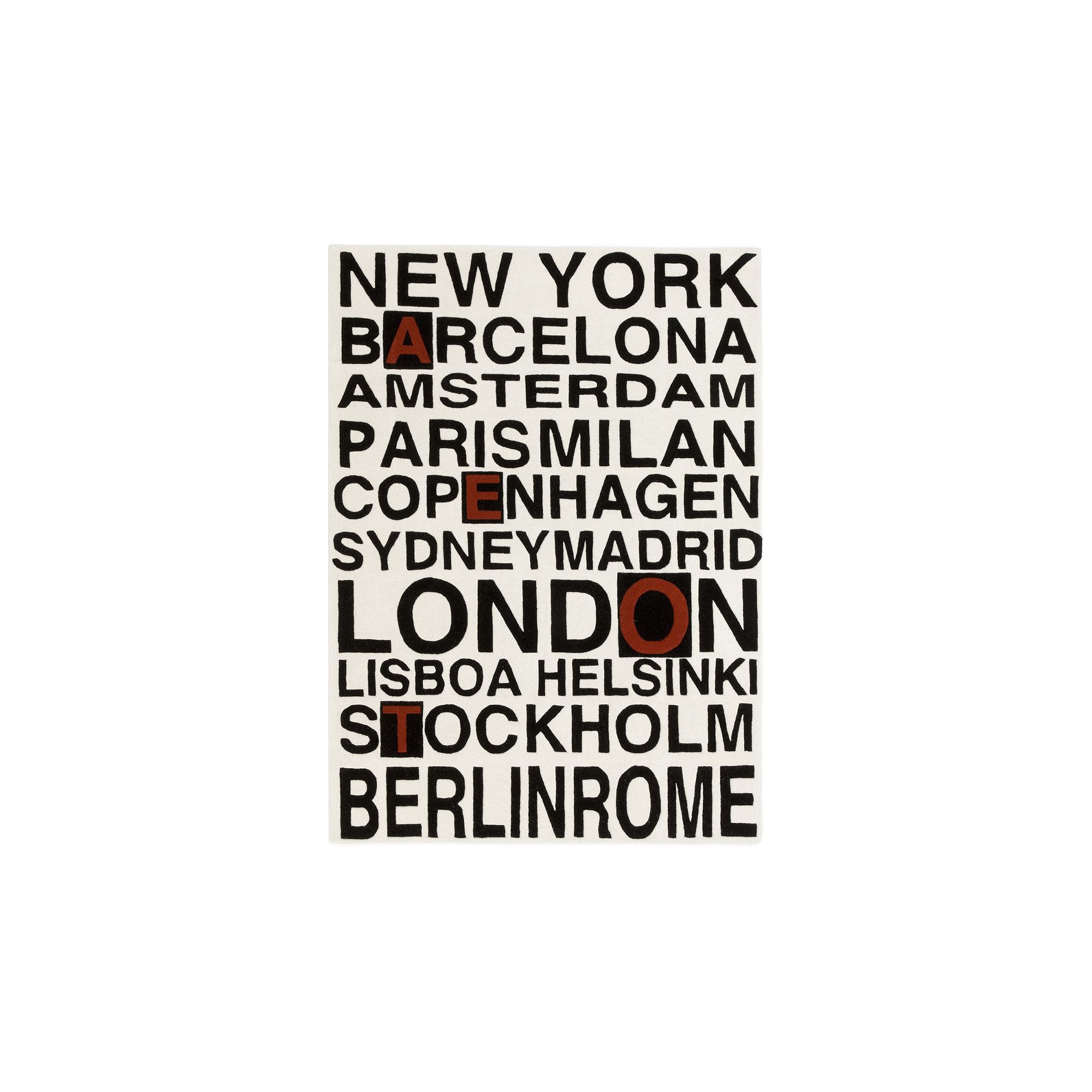 Linie Design Words White Rug - 200cm x 140cm at Tesco Direct