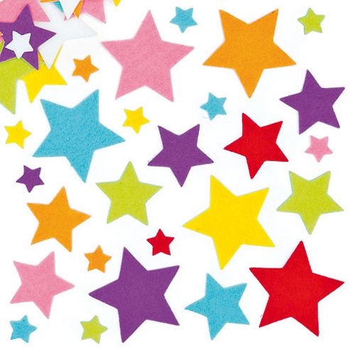 Image of Felt Star Craft Stickers For Children (pack Of 144)