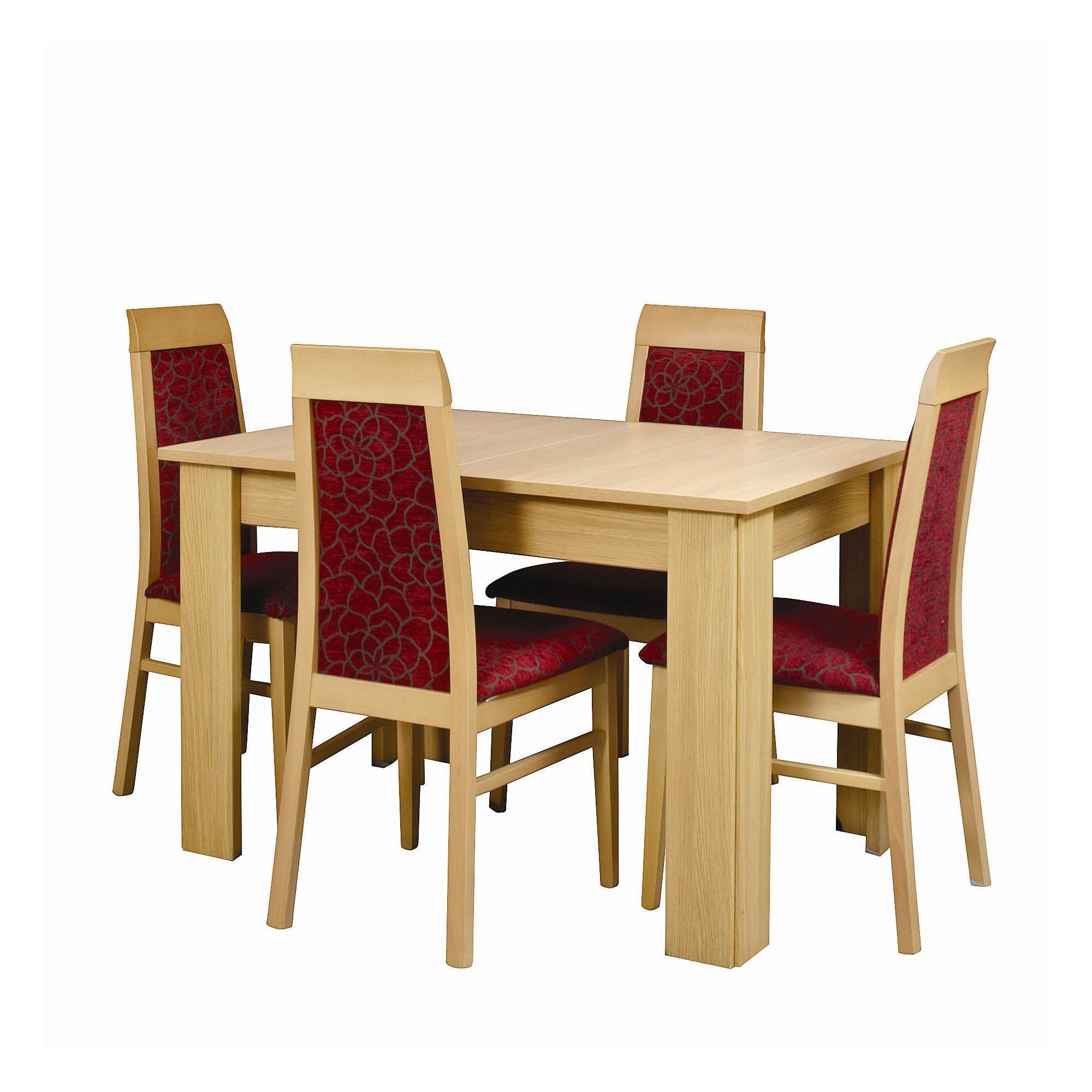 Caxton Huxley 4 Leg Compact Extending Dining Table with 6 Chairs in Light Oak at Tesco Direct