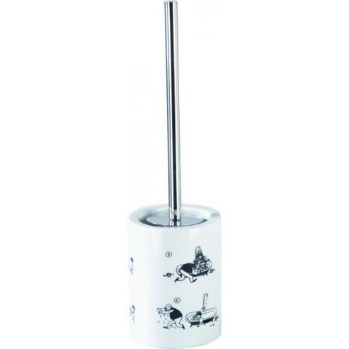 Image of Sanwood Vater And Sohn Toilet Brush Set In White And Black
