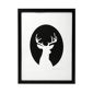 Hand printed deer cameo print
