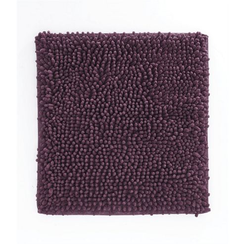 Image of Catherine Lansfield Microfibre Chenille Shower Mat - Aubergine