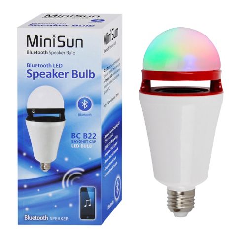 Image of Minisun Es E27 3w Led Bluetooth Speaker Bulb Rgb Colour Changing