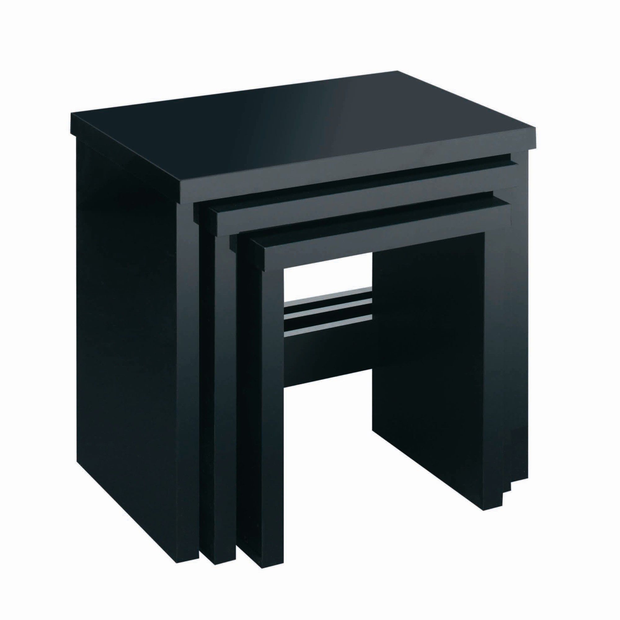 Caxton Manhattan Nest of Tables in Black Gloss at Tescos Direct