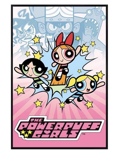 Image of Gloss Black Framed Cartoon Network The Powerpuff Girls Poster