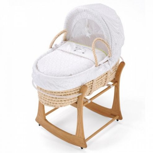 Image of Silver Cloud Moses Basket (counting Sheep)