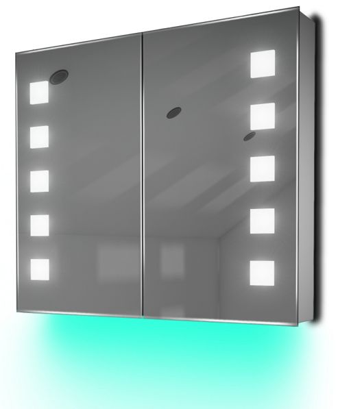 Image of Ambient Bathroom Mirror Cabinet With Sensor & Internal Shaver Socket K132t