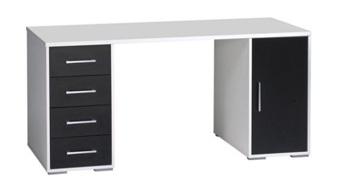 Image of Maja- M--bel 4 Drawer Computer Desk - White / Black
